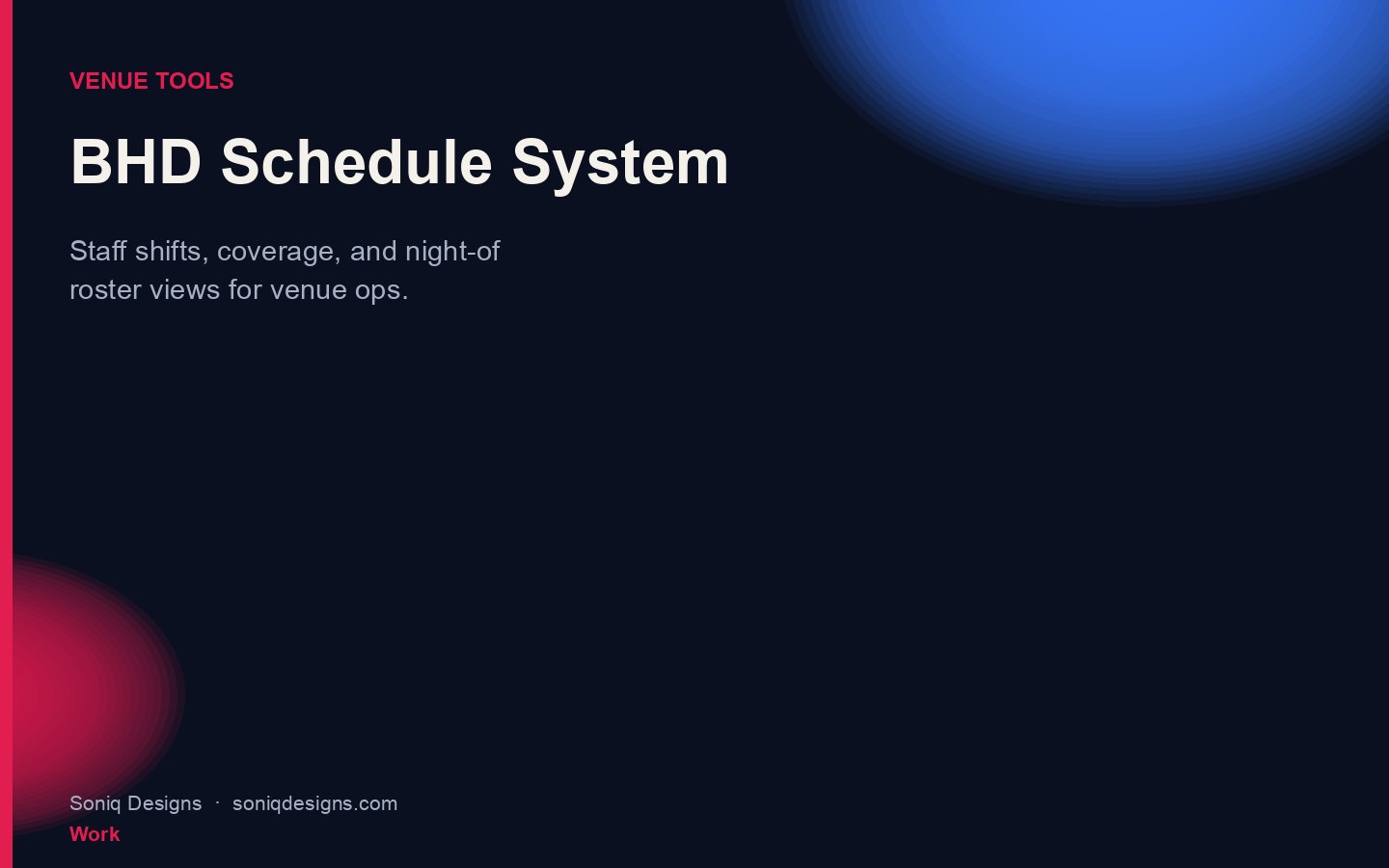 BHD Schedule System