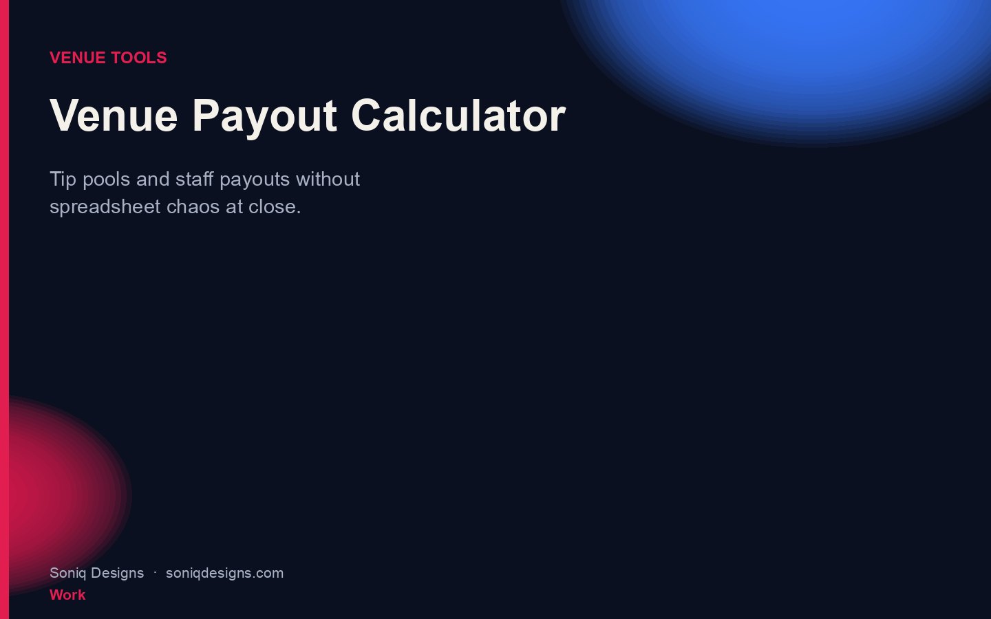 Venue Payout Calculator