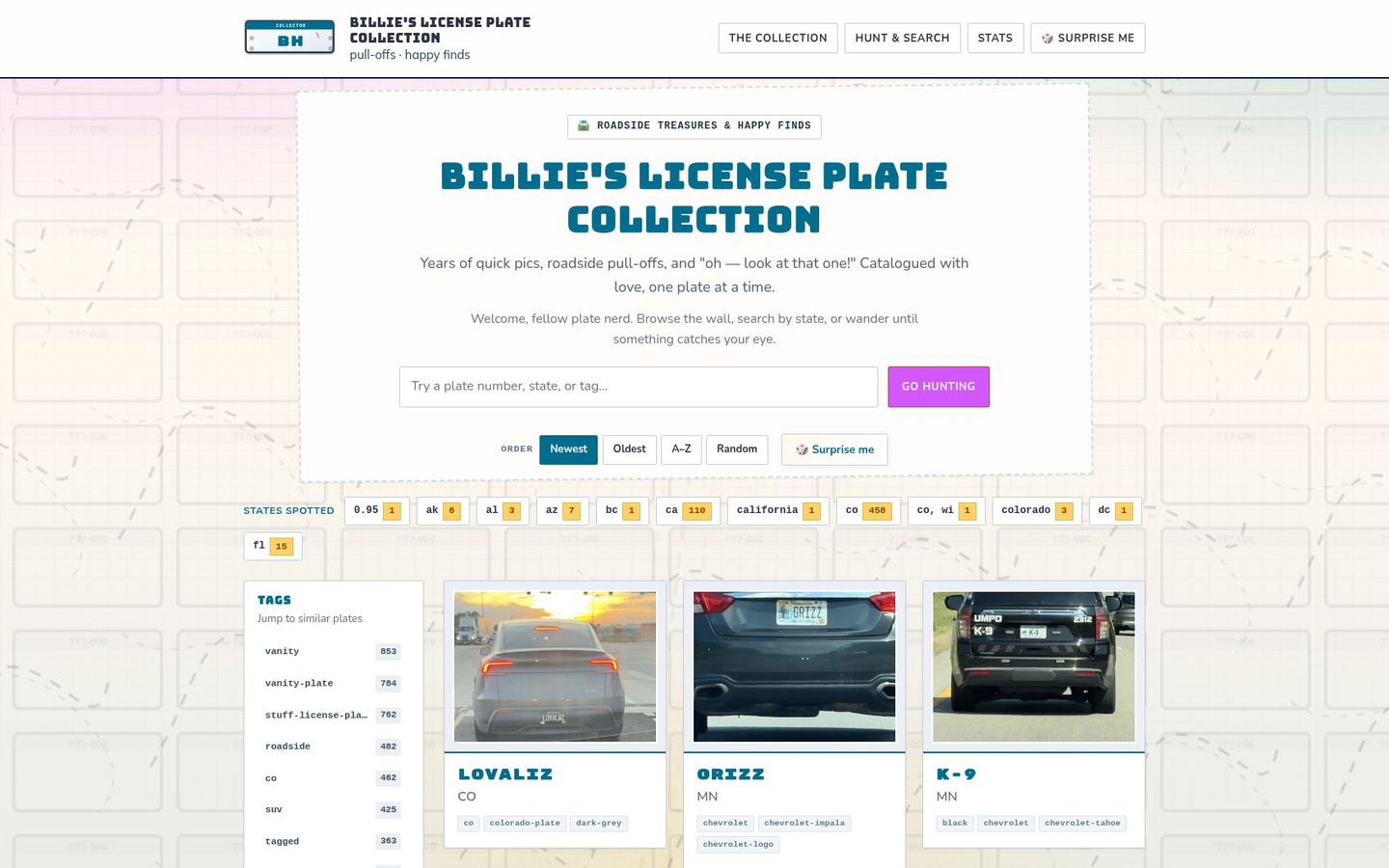 License Plates by Billie Hawkins