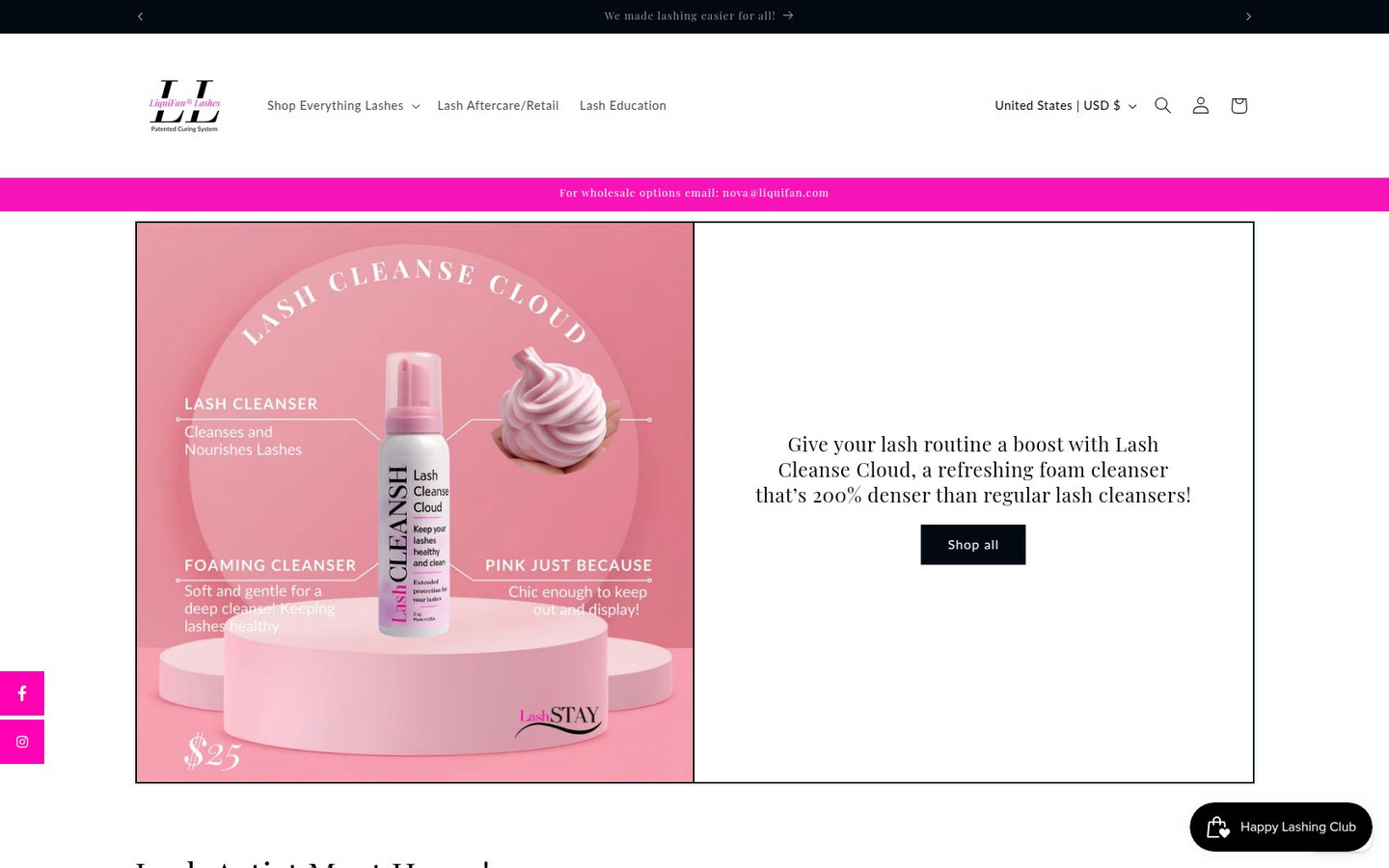 Homepage preview of LiquiFan Lashes