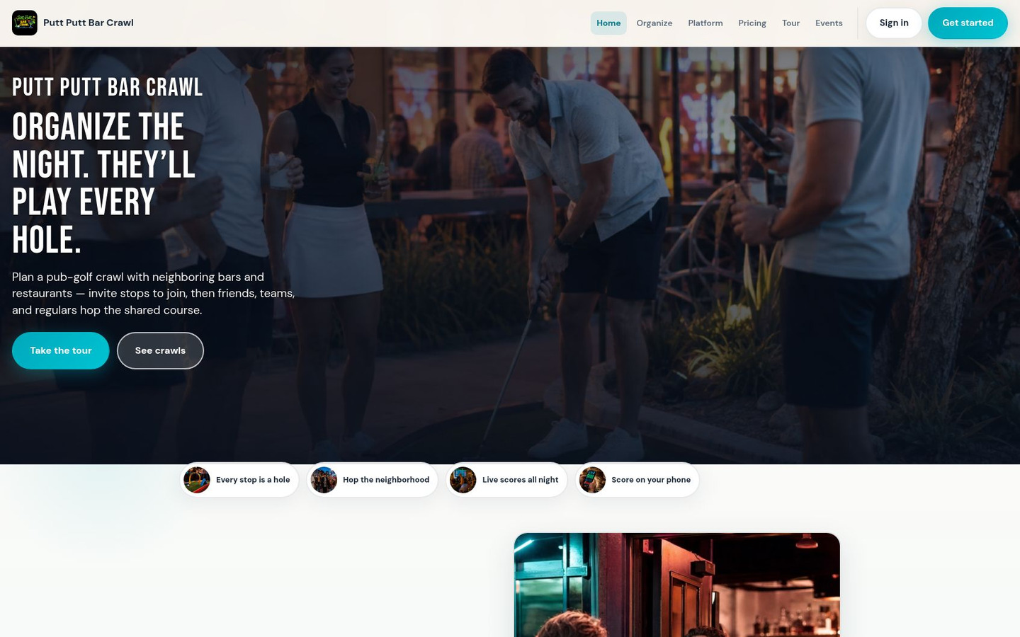 Homepage preview of Putt Putt Bar Crawl
