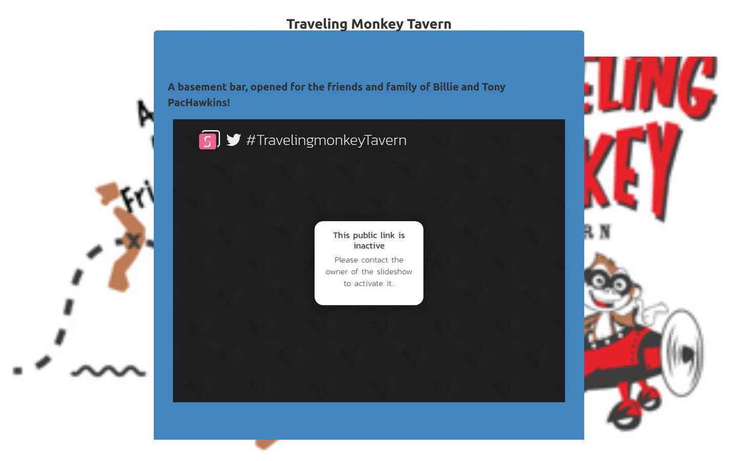 Homepage preview of Traveling Monkey Tavern